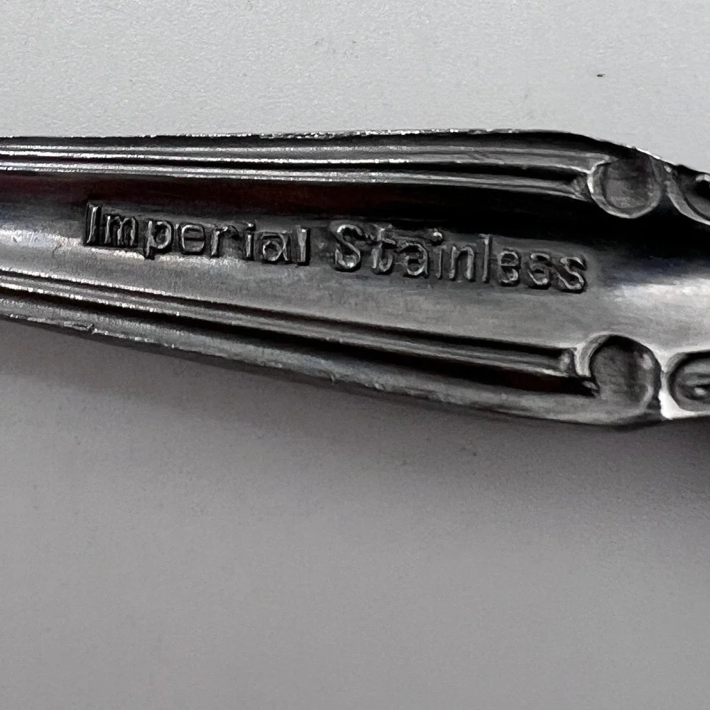 Imperial tablespoons 7.25in excellent floral scroll stainless Korea 2pc